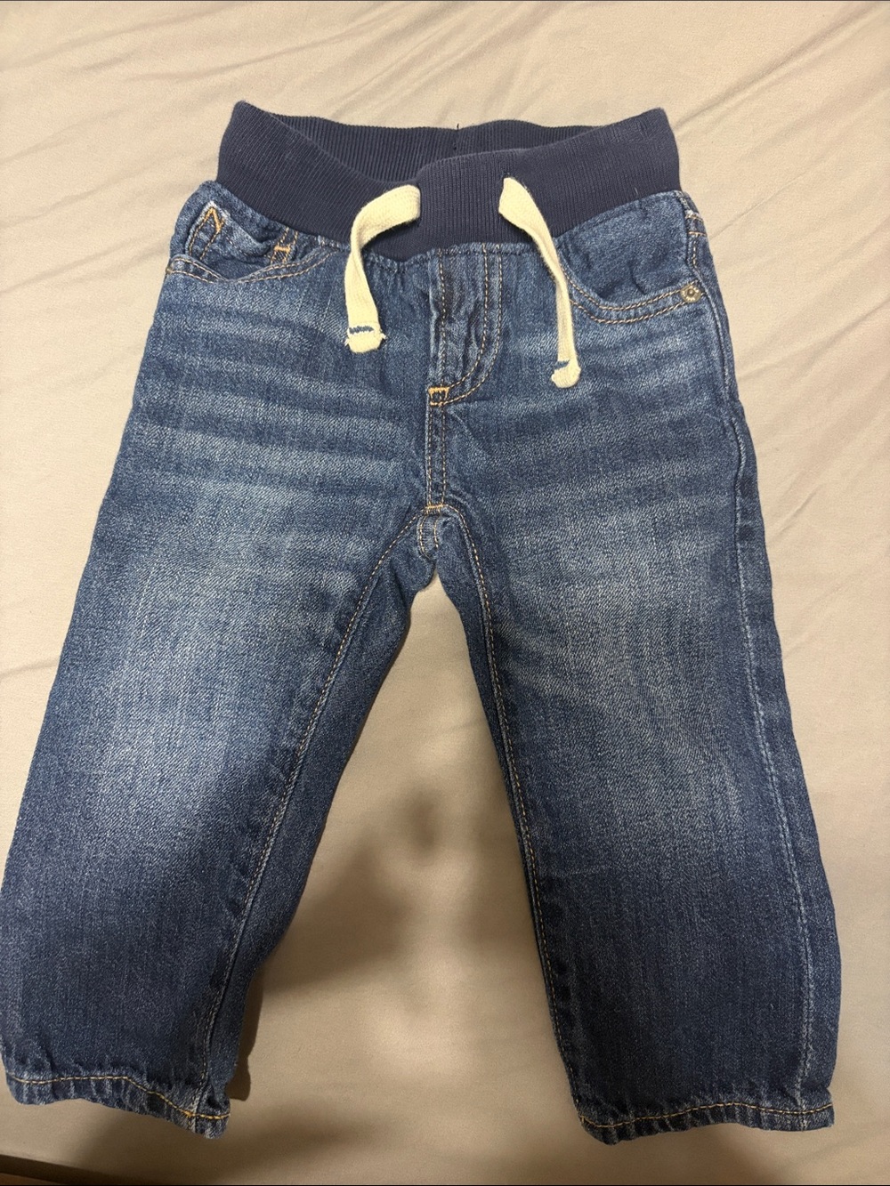 GAP Blue Denim Jogger Jeans with Navy Waistband toddler